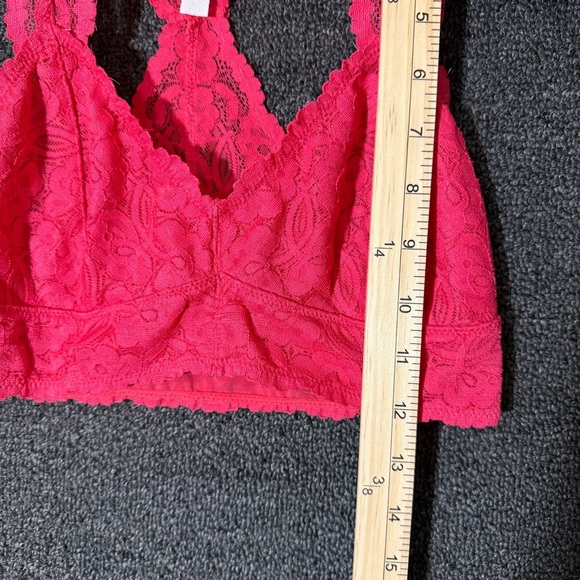 Free People Hot Pink Lace Bralette, Womens Small - Picture 2 of 5